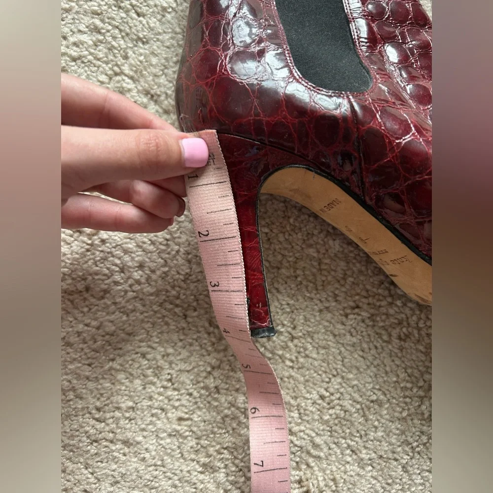 Kate Spade Katrina Burgundy Crocodile Alligator Boots